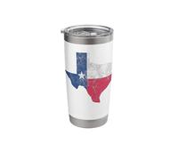 Distressed Vintage Texas State Flag Souvenir Map Stainless Steel Insulated Tumbler