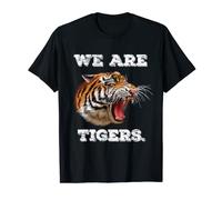 Distressed We Are Tigers Tiger Head Design T-Shirt