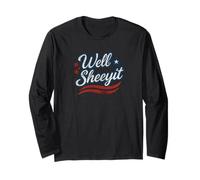 Distressed Well Sheeyit Patriotic Southern Cursive USA Style Long Sleeve T-Shirt
