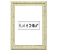Distressed White A2 Ready to hang Ornate Shabby Chic Picture/Photo/Poster frame with MDF backing board and High Clarity Styrene Shatterproof Perspex Sheet