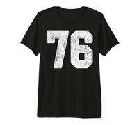 Distressed White Number 76 Jersey Player Uniform #76 Grunge Premium T-Shirt
