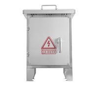 Distribution box,Waterproof Stainless Steel Outdoor Distribution Box, IP65 Weatherproof Junction Box with Lock & Mounting Plate, UL & CE Certified, Durable Silver Finish for Secure Electrica