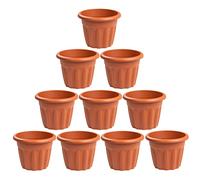 Distribution - (Set of ) - Bulk Round Plastic Garden Planters, Heavy Duty Indoor & Outdoor Flower Pots