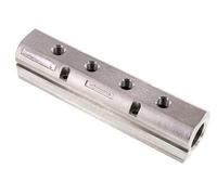 Distributor Bar 2xG3/4'' - 4xG1/4'' Stainless Steel One-sided PN 15