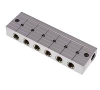 Distributor Bar with Ball Valves 2xG3/8'' - 6xG1/4'' Aluminum PN 10