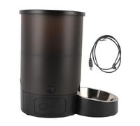 Distributor of Food for automatic cats, 3L large capacity power supply for cats and dogs with stainless steel bowl and programmable timer for the home and travel (Single black bowl)
