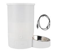 Distributor of Food for automatic cats, 3L large capacity power supply for cats and dogs with stainless steel bowl and programmable timer for the home and travel (Single white bowl)