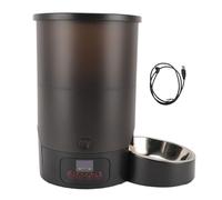 Distributore Automatico Cibo Gatti, Large Capacity 3L e Dual Feeding, Stainless Steel Bowl, Treat Dispenser for Cats, Dogs with Programmable Timer for Daily Use at Home (Black Single Bowl)