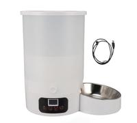 Distributore Automatico Cibo Gatti, Large Capacity 3L e Dual Feeding, Stainless Steel Bowl, Treat Dispenser for Cats, Dogs with Programmable Timer for Daily Use at Home (White Single Bowl)
