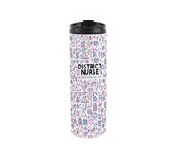 District Nurse Travel Flask - Gifts for Nurses - Reusable Stainless Steel Vacuum-Sealed Double-Walled 500ml Flask