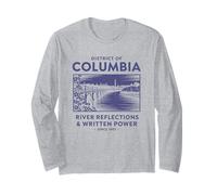 District of Columbia River Reflections & Written Power Long Sleeve T-Shirt