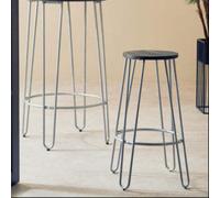 Orsina Silver Finish Metal Bar Stool, Hairpin Stool For Kitchen Counter, Versatile Breakfast Stool For Home
