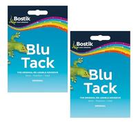 Distrosys Blu Tack Original Reusable Adhesive Putty 60g - Multipurpose Handy Size Sticky Tack for Home, Office, Arts, Crafts, Posters. Safe, Non-Toxic, Clean Reusable Mounting Putty (2, 60g)