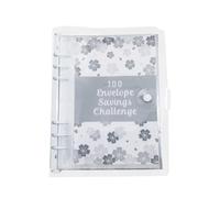 Disttocate 100 Day Savings Binder for Save Money for Budget Planning with Cash Envelopes White