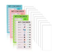 Disttocate 4 Pieces My Chores Check List Board Portable Chore Chart with 10 Detachable Cardstock Fit for Kids Home