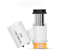 Disttocate 60X Mini Pocket Microscope Jewelers Eye Loupe with LED UV Light for Jewelry Gem B