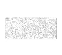 Disttocate Desk Mat,Topographic Contour Extended Big Mouse Pad Computer Keyboard Mouse Mat with Non-Slip Base (31.5x11.8 In) B Easy to Use
