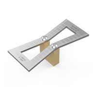 Disttocate Dovetail Marker, Hand Cut Wood Joints Gauge Dovetail Guide Tool with Scale, Dovetail Template Size 1: 5-1: 6 and 1: 7-1: 8 for Woodworking - Silver