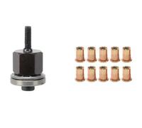 Disttocate Manual Rivet Screw Riveter Rivet Nut Tool Adapter Metal License Plate Simple Installation 11pc