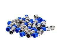 Disttocate Rg6 F Type Connector Coax Coaxial Compression Fitting 20 Pack (Blue)