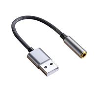 Disttocate USB to 3.5mm Jack Audio Adapter USB to Audio Jack Adapter Headset USB A to 3.5mm Female External Stereo Sound Card B