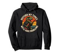 Disturb My Tunes Funny Guitar Dino Pullover Hoodie