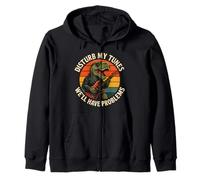 Disturb My Tunes Funny Guitar Dino Zip Hoodie