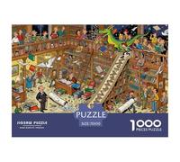 Disturbance in The Library Wooden Jigsaw Puzzle Waterproof 1000 Piece Puzzles for Adults Gifts Fun Challenging Games