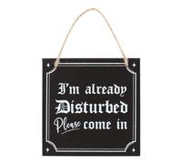Disturbed Hanging Sign - Quirky Door Decor UK, Humorous Home Sign, Funny Wall Plaque - Unique and Amusing Addition to Your Living Space!