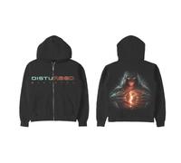 Disturbed Unisex-Adult Standard Divisive Zip-up Hoodie, Black, XL
