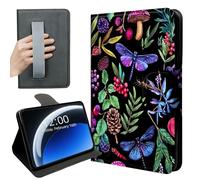 DISUOFEART 360 Rotating Case for Kindle Paperwhite 10th Gen (2018 Release, 6-Inch), PU Leather Stand with Hand Strap, Auto Wake/Sleep, Forest Flora Fauna
