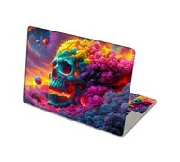 DISUOFEART Aesthetic Laptop Skin Sticker, Colorful Skull in Surreal Cosmic Clouds Waterproof Vinyl Laptop Decal, Removable Bubble Free, Reusable Protective Cover for 13 14 15 15.6 Inch