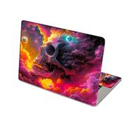 DISUOFEART Aesthetic Laptop Skin Sticker, Cosmic Skull with Clouds Planets Waterproof Vinyl Laptop Decal, Removable Bubble Free, Reusable Protective Cover for 13 14 15 15.6 Inch