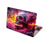 DISUOFEART Aesthetic Laptop Skin Sticker, Cosmic Skull with Colorful Clouds and Planets Waterproof Vinyl Laptop Decal, Removable Bubble Free, Reusable Protective Cover for 13 14 15 15.6 Inch