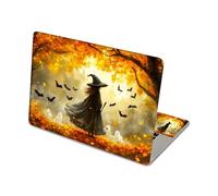 DISUOFEART Aesthetic Laptop Skin Sticker, Witch in Autumn Forest with Ghosts Waterproof Vinyl Laptop Decal, Removable Bubble Free, Reusable Protective Cover for 13 14 15 15.6 Inch