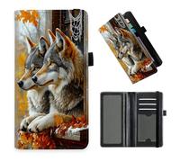 DISUOFEART Checkbook Cover for Men & Women, RFID Blocking Checkbook Holder Wallet for Personal Checks, Durable Leather Check Book Cover with Elastic Strap-24, Wolves Resting on Window Sill, Art Deco