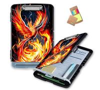 DISUOFEART Clipboard with Storage and Pen Holder, Plastic Clip Board 8.5x11 with Compartment, Phoenix Rising from The Ashes Folder Clipboard with Storage Box for Office, Classroom, Nurses, Coaches