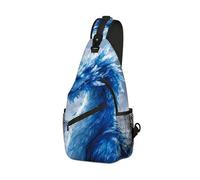 DISUOFEART Crossbody Sling Bag with Graphic Prints, Large Capacity Shoulder Backpack, Travel Chest Bag for Women & Men-5, Ice Dragon in Snowy Mountains, 19.7" × 9.5" × 3.5", Art Deco