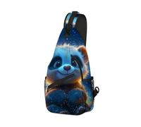 DISUOFEART Crossbody Sling Bag with Graphic Prints, Large Capacity Shoulder Backpack, Travel Chest Bag for Women & Men-18, Panda Cub on Clouds Starry Sky, 19.7" × 9.5" × 3.5", Art Deco