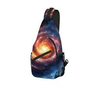 DISUOFEART Crossbody Sling Bag with Graphic Prints, Large Capacity Shoulder Backpack, Travel Chest Bag for Women & Men-21, Stellar Fire Vortex, 19.7" × 9.5" × 3.5", Art Deco