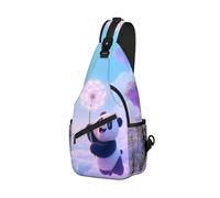 DISUOFEART Crossbody Sling Bag with Graphic Prints, Large Capacity Shoulder Backpack, Travel Chest Bag for Women & Men-12, Panda With Dandelion in Sky, 19.7" × 9.5" × 3.5", Art Deco