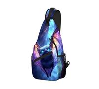 DISUOFEART Crossbody Sling Bag with Graphic Prints, Large Capacity Shoulder Backpack, Travel Chest Bag for Women & Men-16, Glowing-eyed Bat in Cave, 19.7" × 9.5" × 3.5", Art Deco