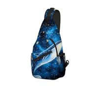 DISUOFEART Crossbody Sling Bag with Graphic Prints, Large Capacity Shoulder Backpack, Travel Chest Bag for Women & Men-22, Cosmic Whale in Starry Sky, 19.7" × 9.5" × 3.5", Art Deco
