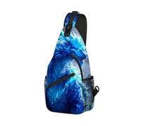DISUOFEART Crossbody Sling Bag with Graphic Prints, Large Capacity Shoulder Backpack, Travel Chest Bag for Women & Men-1, Dragon in Snowy Mountains, 19.7" × 9.5" × 3.5", Art Deco