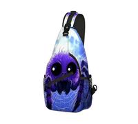 DISUOFEART Crossbody Sling Bag with Graphic Prints, Large Capacity Shoulder Backpack, Travel Chest Bag for Women & Men-22, Purple Spider Under Full Moon, 19.7" × 9.5" × 3.5", Art Deco