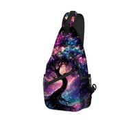 DISUOFEART Crossbody Sling Bag with Graphic Prints, Large Capacity Shoulder Backpack, Travel Chest Bag for Women & Men-9, Mystical Tree With Branches, 19.7" × 9.5" × 3.5", Art Deco