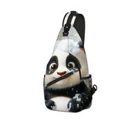 DISUOFEART Crossbody Sling Bag with Graphic Prints, Large Capacity Shoulder Backpack, Travel Chest Bag for Women & Men-25, Panda Cub in Bubble Bath, 19.7" × 9.5" × 3.5", Art Deco