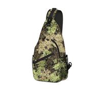 DISUOFEART Crossbody Sling Bag with Graphic Prints, Large Capacity Shoulder Backpack, Travel Chest Bag for Women & Men-5, Camouflage Pattern With Green, 19.7" × 9.5" × 3.5", Art Deco