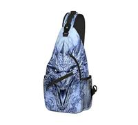 DISUOFEART Crossbody Sling Bag with Graphic Prints, Large Capacity Shoulder Backpack, Travel Chest Bag for Women & Men-2, Angry Dragon Head, 19.7" × 9.5" × 3.5", Art Deco