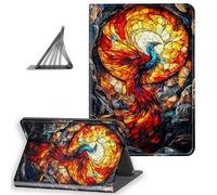 DISUOFEART for All-New 6'' Basic Kindle 11th Generation (2024/2022 Release) Case, Slim Lightweight Stand Cover with Auto Sleep/Wake, Stained Glass Phoenix in Stone